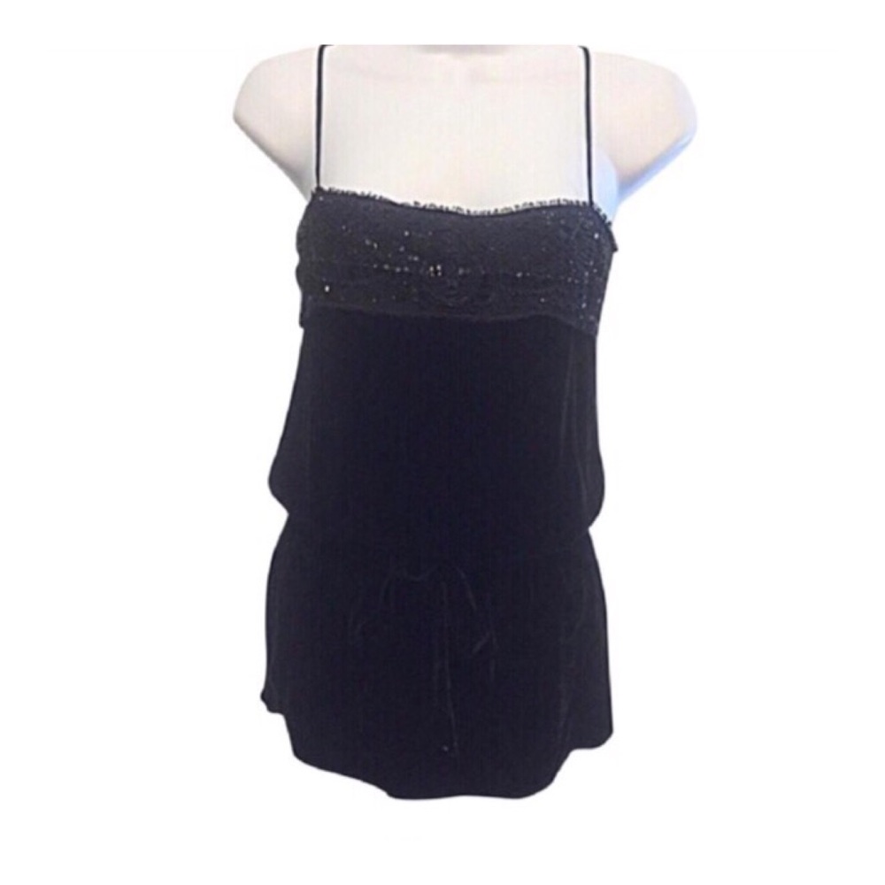 Twelfth Street Black Velvet Belted Camisole